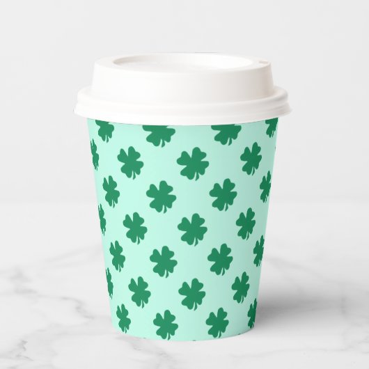 St. Patrick's Day Kleeblatt-Muster Pappbecher (Vorderseite)