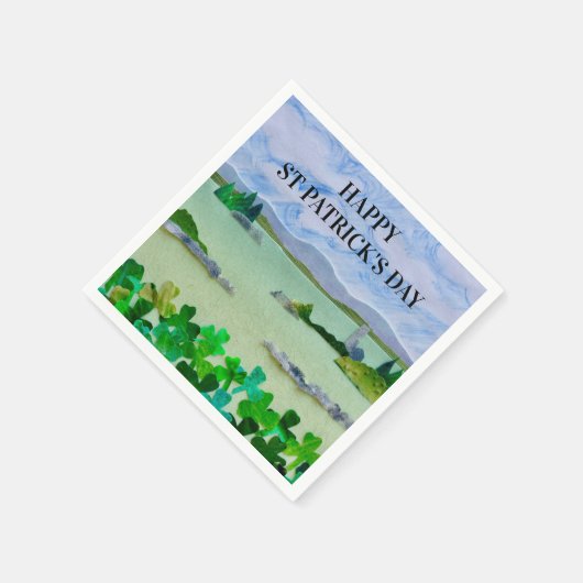 St Patrick's Day Kleeblatt Napkins Serviette (Ecke)