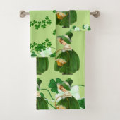 St. Patricks Day Kleeblatt Niedlich Lucky Girl Gre Badhandtuch Set (Insitu)