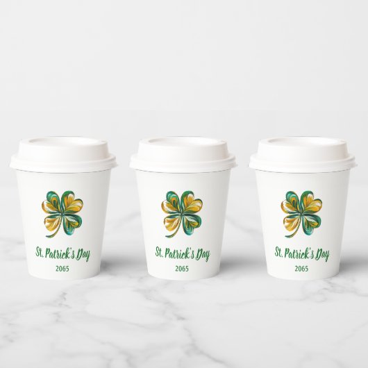 St. Patrick's Day Kleeblatt. Pappbecher (Multi)