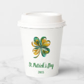 St. Patrick's Day Kleeblatt. Pappbecher (Vorderseite)