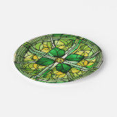 St Patricks Day Kleeblatt Pappteller (Schrägansicht)