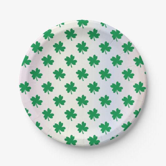 St. Patrick's Day Kleeblatt Pappteller (Vorderseite)