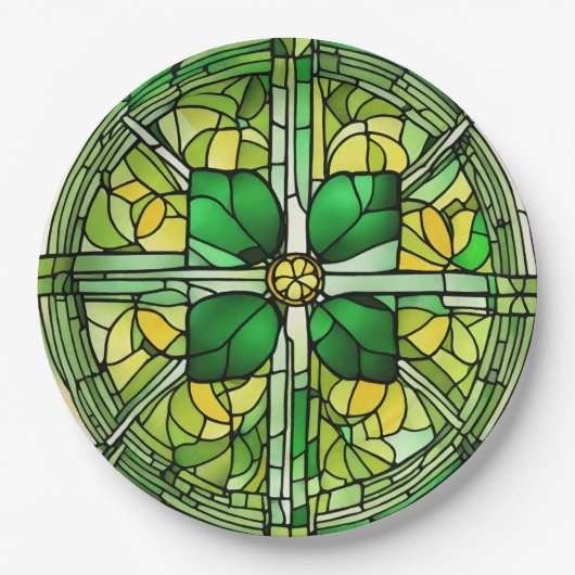 St Patricks Day Kleeblatt Party Pappteller (Vorderseite)