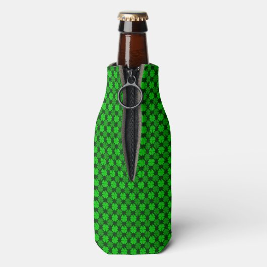 St. Patrick's Day Kleeblatt Pattern Flaschenkühler (Flasche Rückseite)