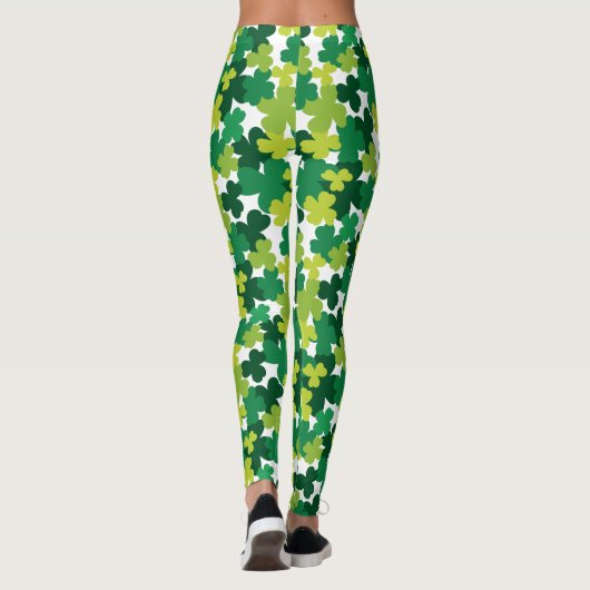 St. Patrick's Day Kleeblatt Pattern Leggings (Rückseite)