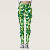 St. Patrick's Day Kleeblatt Pattern Leggings (Vorderseite)