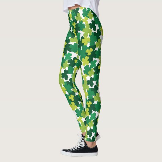 St. Patrick's Day Kleeblatt Pattern Leggings (Links)