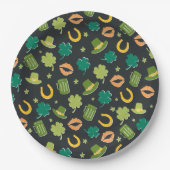 St. Patrick's Day Kleeblatt Pattern Pappteller (Vorderseite)