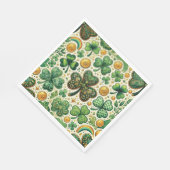 St. Patrick's Day Kleeblatt Pattern Serviette (Ecke)