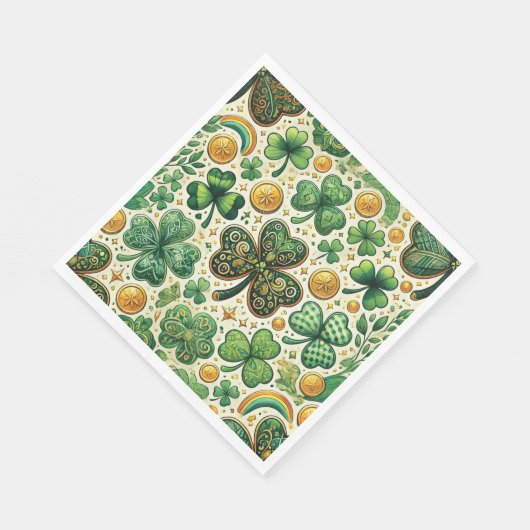 St. Patrick's Day Kleeblatt Pattern Serviette (Ecke)