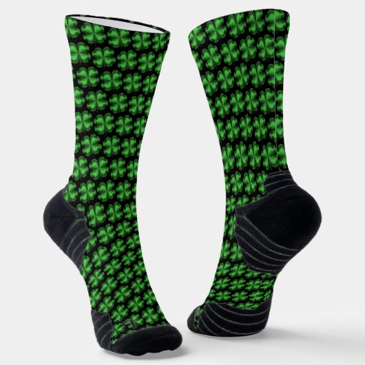 St Patrick's Day Kleeblatt Pattern Socken (Gewinkelt)