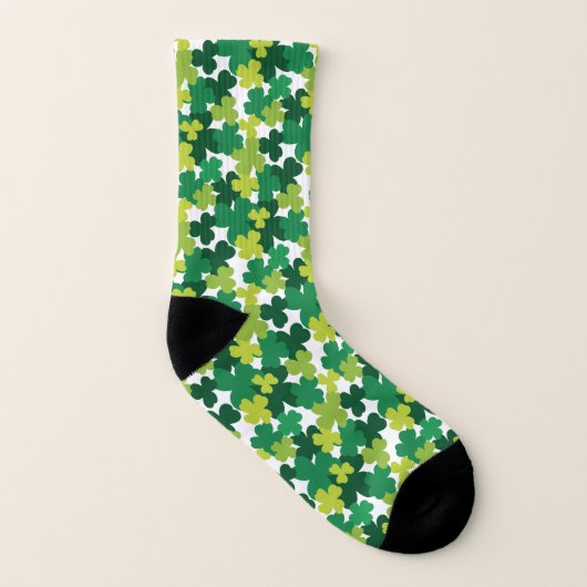 St. Patrick's Day Kleeblatt Pattern Socken (Links - Innen)