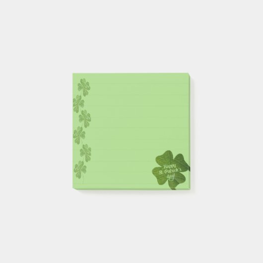 St. Patricks Day Kleeblatt Post-it Klebezettel (Vorderseite)
