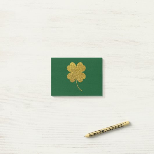 St. Patrick's Day Kleeblatt Post-it Klebezettel (Auf Schreibtisch)