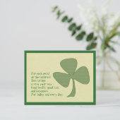 St. Patrick's Day Kleeblatt Postkarte (Stehend Vorderseite)