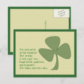 St. Patrick's Day Kleeblatt Postkarte (Vorne/Hinten)