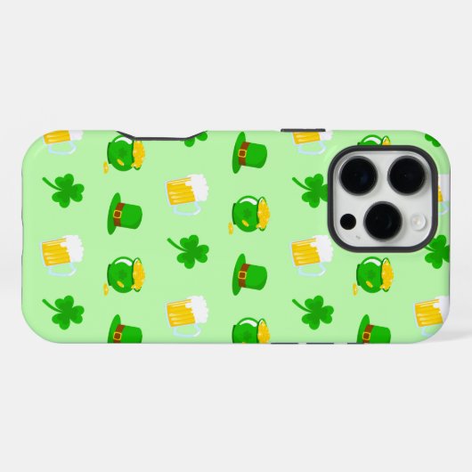 St. Patrick's Day Kleeblatt Pot of Gold Beer iPhone Hülle (Rückseite (Horizontal))