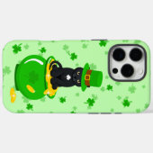 St. Patrick's Day Kleeblatt Pot of Gold Black Cat Case-Mate iPhone Hülle (Rückseite (Horizontal))