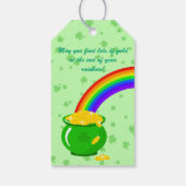 St. Patrick's Day Kleeblatt Pot of Gold Black Cat Geschenkanhänger (Rückseite)