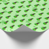 St. Patrick's Day Kleeblatt Pot of Gold Black Cat Geschenkpapier (Ecke)