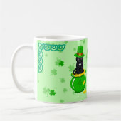 St. Patrick's Day Kleeblatt Pot of Gold Black Cat Kaffeetasse (Links)