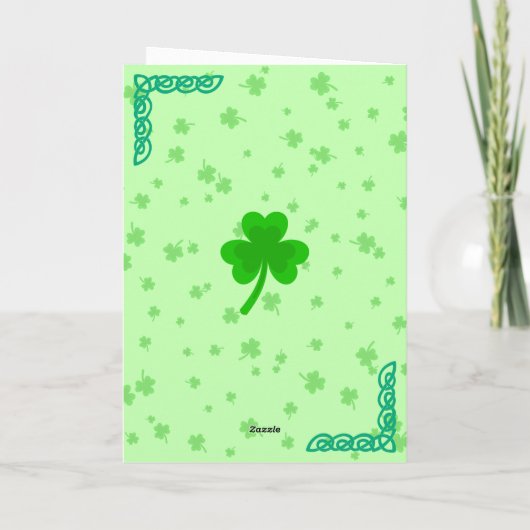 St. Patrick's Day Kleeblatt Pot of Gold Black Cat Karte (Rückseite)