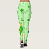 St. Patrick's Day Kleeblatt Pot of Gold Black Cat Leggings (Rückseite)