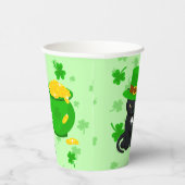 St. Patrick's Day Kleeblatt Pot of Gold Black Cat Pappbecher (Rechts)