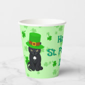 St. Patrick's Day Kleeblatt Pot of Gold Black Cat Pappbecher (Vorderseite)