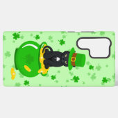 St. Patrick's Day Kleeblatt Pot of Gold Black Cat Samsung Galaxy Hülle (Rückseite (Horizontal))