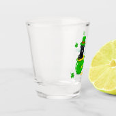 St. Patrick's Day Kleeblatt Pot of Gold Black Cat Schnapsglas (Links)