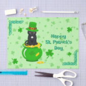 St. Patrick's Day Kleeblatt Pot of Gold Black Cat Seidenpapier (Handwerk)