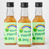 St. Patrick's Day Kleeblatt Pot of Gold Celtic Kno Alkoholflaschenetikett (Flaschen)