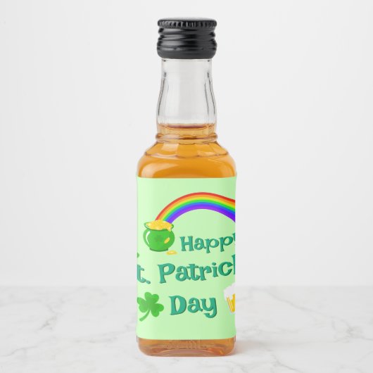 St. Patrick's Day Kleeblatt Pot of Gold Celtic Kno Alkoholflaschenetikett (Vorderseite)