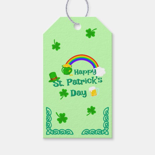 St. Patrick's Day Kleeblatt Pot of Gold Celtic Kno Geschenkanhänger (Vorderseite)