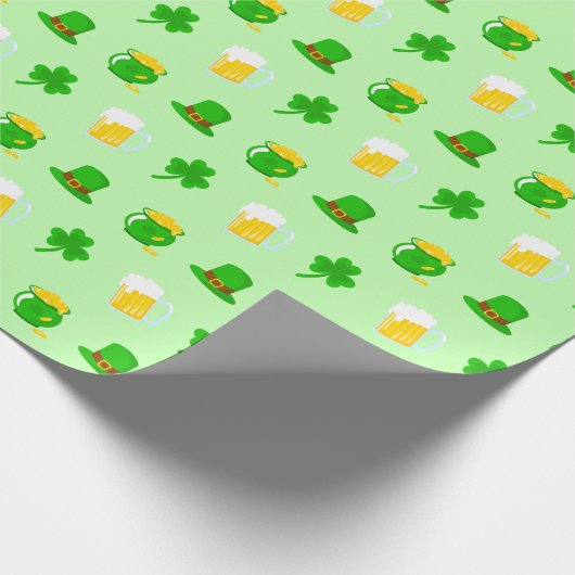 St. Patrick's Day Kleeblatt Pot of Gold Celtic Kno Geschenkpapier (Ecke)