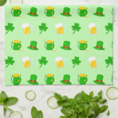 St. Patrick's Day Kleeblatt Pot of Gold Celtic Kno Geschirrtuch (Gefaltet)