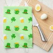St. Patrick's Day Kleeblatt Pot of Gold Celtic Kno Geschirrtuch (Viertel Falte)