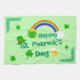 St. Patrick's Day Kleeblatt Pot of Gold Celtic Kno Geschirrtuch