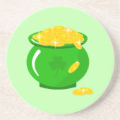 St. Patrick's Day Kleeblatt Pot of Gold Celtic Kno Getränkeuntersetzer (Vorne)