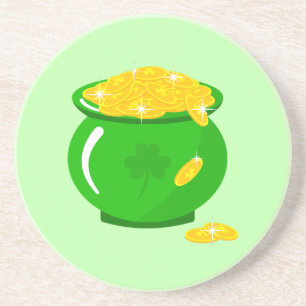 St. Patrick's Day Kleeblatt Pot of Gold Celtic Kno Getränkeuntersetzer