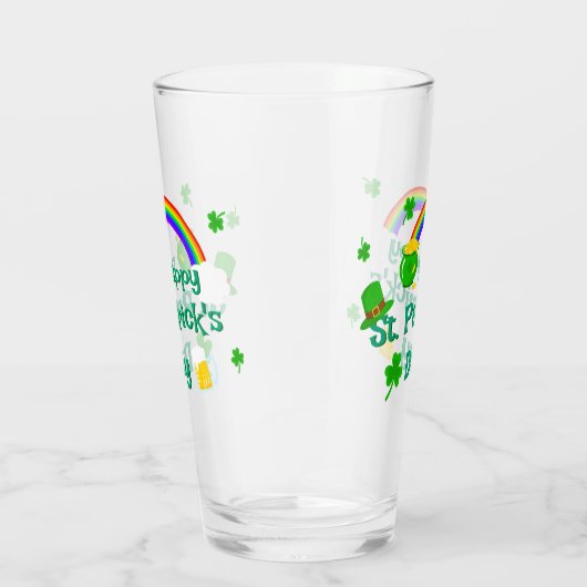 St. Patrick's Day Kleeblatt Pot of Gold Celtic Kno Glas (Rechts)