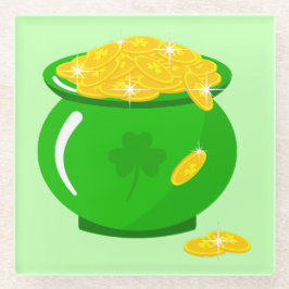St. Patrick's Day Kleeblatt Pot of Gold Celtic Kno Glasuntersetzer