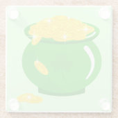 St. Patrick's Day Kleeblatt Pot of Gold Celtic Kno Glasuntersetzer (Rückseite)