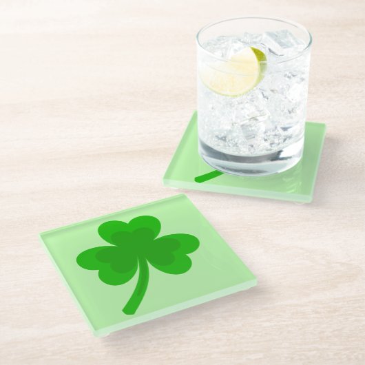 St. Patrick's Day Kleeblatt Pot of Gold Celtic Kno Glasuntersetzer (Schrägansicht)