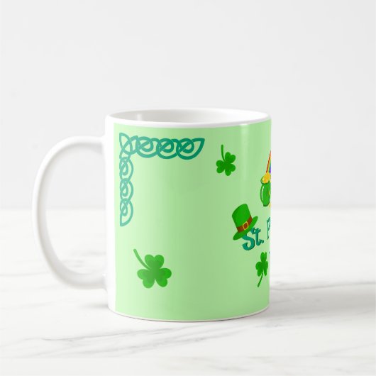 St. Patrick's Day Kleeblatt Pot of Gold Celtic Kno Kaffeetasse (Links)