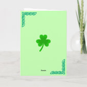 St. Patrick's Day Kleeblatt Pot of Gold Celtic Kno Karte (Rückseite)