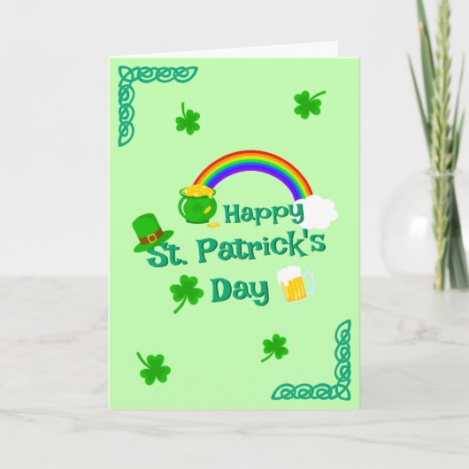 St. Patrick's Day Kleeblatt Pot of Gold Celtic Kno Karte (Vorderseite)