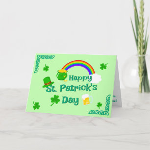 St. Patrick's Day Kleeblatt Pot of Gold Celtic Kno Karte